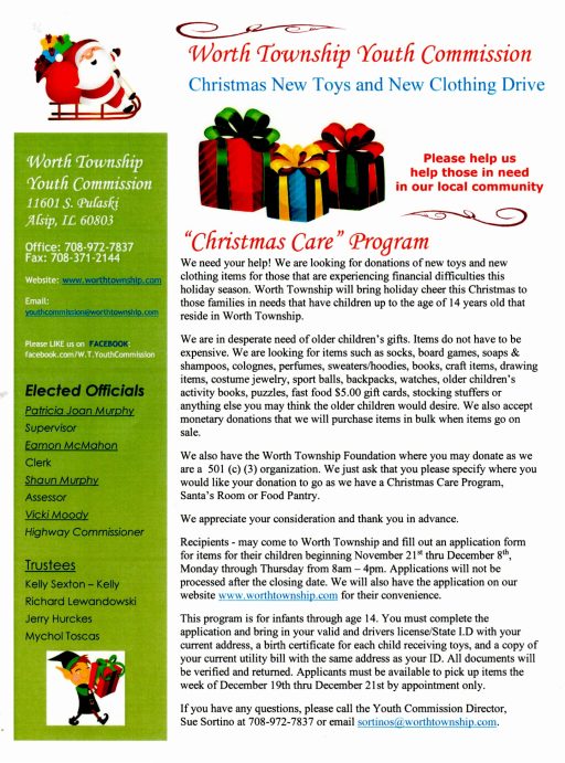 Christmas Care Donations Worth Township