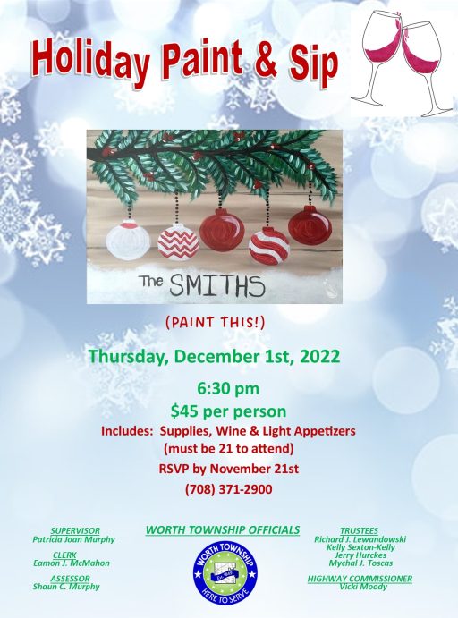 Holiday Sip and Paint Worth Township
