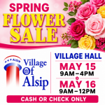 Spring Flower Sale at Village Hall in Alsip featuring seasonal flowers, May 15–16, 2026
